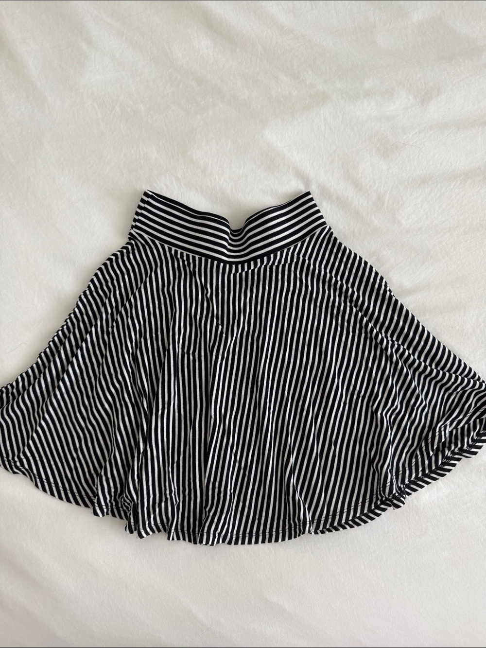 Black and White Striped Women’s Skater Skirt